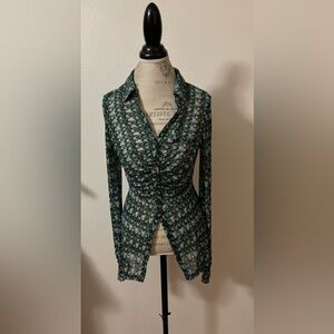 Free People Multi Green Shirt